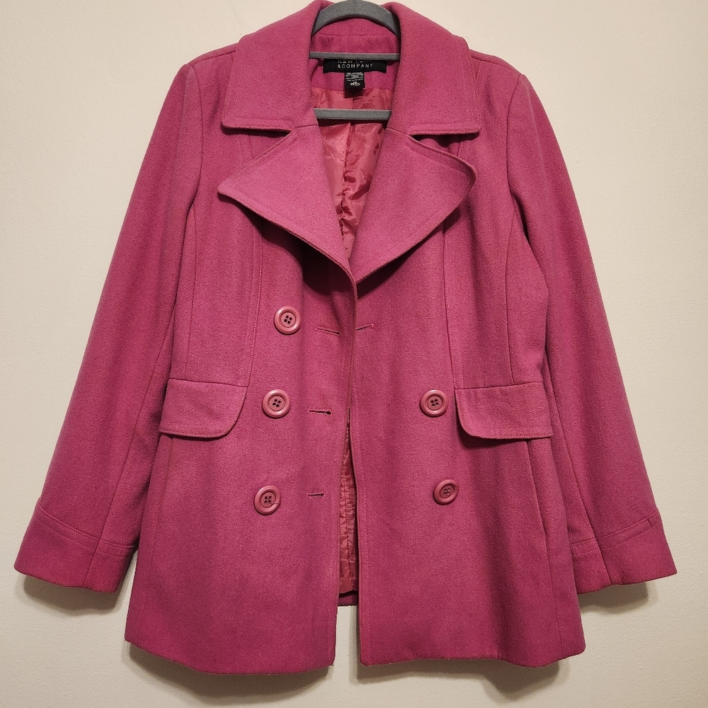 NY&Co Pink Wool Peacoat